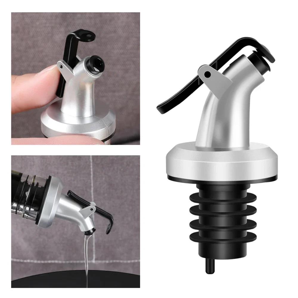 1/6PCS Oil Bottle Stopper Rubber Lock Plug Seal Leak-proof Food Grade Plastic Nozzle Sprayer Wine Vinegar Spouts Kitchen Tools 7