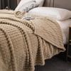Grey Striped Blanket Thickened Milk Velvet Soft Bedspread Warm For Office Sofa Bed Household Car Air Conditioning Chair Blanket