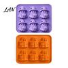 Halloween Party Supplies Ghost Ice Cube Mold, 6 Cavity Silicone Tray, 3D Flexible Mold for Shape Maker, Whisky Cocktails Tray