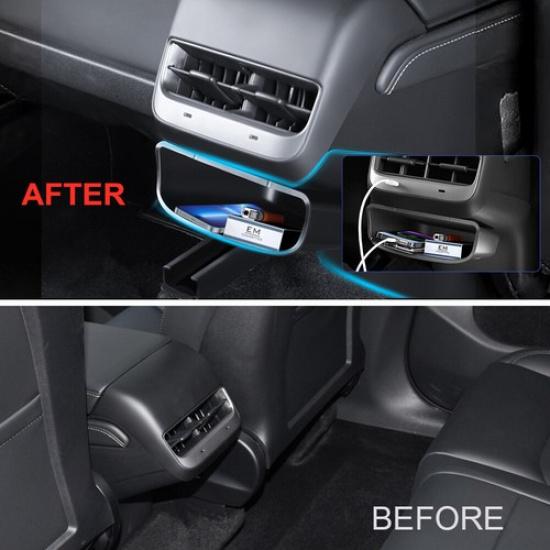 For - 2024 Tesla Model Y Air Vent Back Seat Outlet Organizer Storage Box