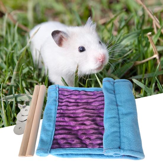 Гамак для хомяка, двухслойный, подвесной, устойчивый к укусам, удобный, мягкий на ощупь, сохраняет тепло, большое пространство