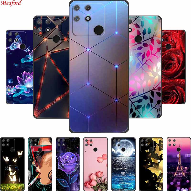For Redmi 10C Case Redmi10C Black Soft Silicone Phone Case For Xiaomi Redmi 10C Back Cover Case Redmi 10 C Power Funda POCO C40