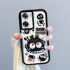 KEYSION Shockproof Case for OPPO A57 4G A57 S A77 5G with Lanyard Silicone Cute 3D Cartoon Doll Phone Cover for Realme Narzo 50 5G