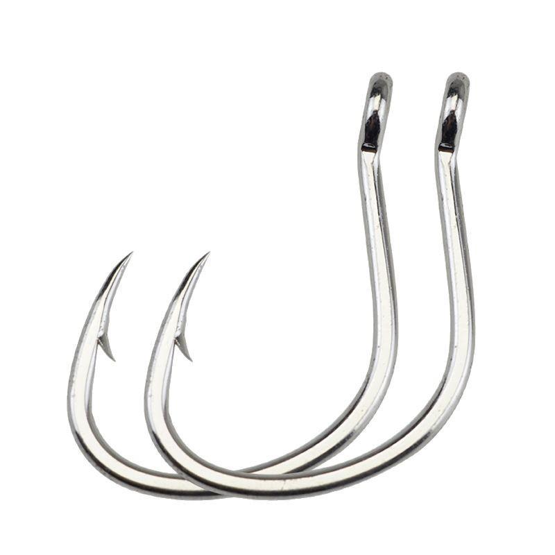 10 шт. наборов луженых антикоррозийных крючков для джиг-удочек с люверсами из высокоуглеродистой стали для глубоководной рыбалки