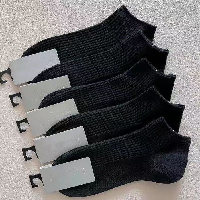 5 пар носков, однотонные носки унисекс, весна-лето, белые, черные короткие носки, дышащие носки для женщин и мужчин