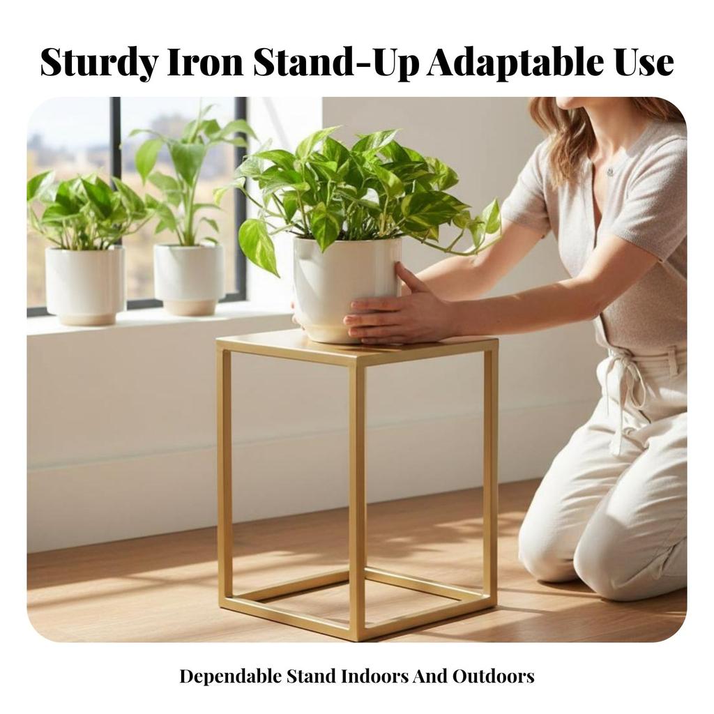 Single-Tier Pot Stool Indoor & Outsidedoor Use Plant Stand Wrought Iron Design Minimalist & Design for Gardeners, Patio, Corner