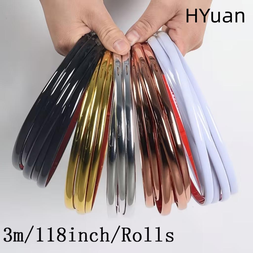 HYuan 1 шт. 3 метра/118,11 дюйма самоклеящаяся однослойная декоративная ПВХ-лента, для потолка, стены, рамы двери, окна, настенная декоративная лента