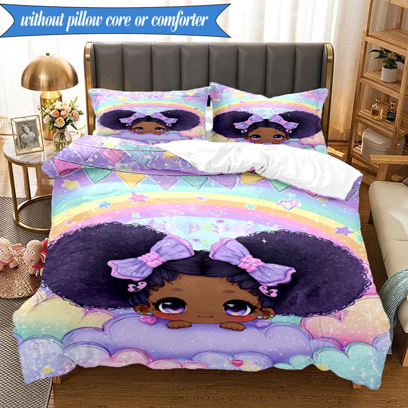 Black Princess Magic Celebration 3pcs K-pop music group Bedding set,Ideal for Bedroom, Dormitory,Including Duvet Cover And 2pcs Pillowcases,Fan gifts