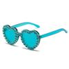 Heart-shaped Frame Rhinestone Decoration Sunglasses Outdoor Photos Decoration Travel Sunglasses Sun-Protective Bride Eyewear