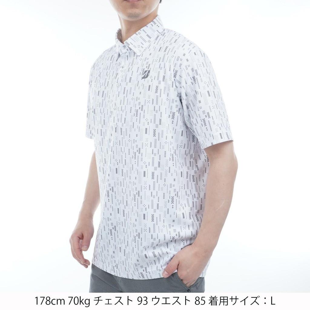 Bridgestone Golf Retro Short Sleeve Button-Down Shirt EGM07A Men's White