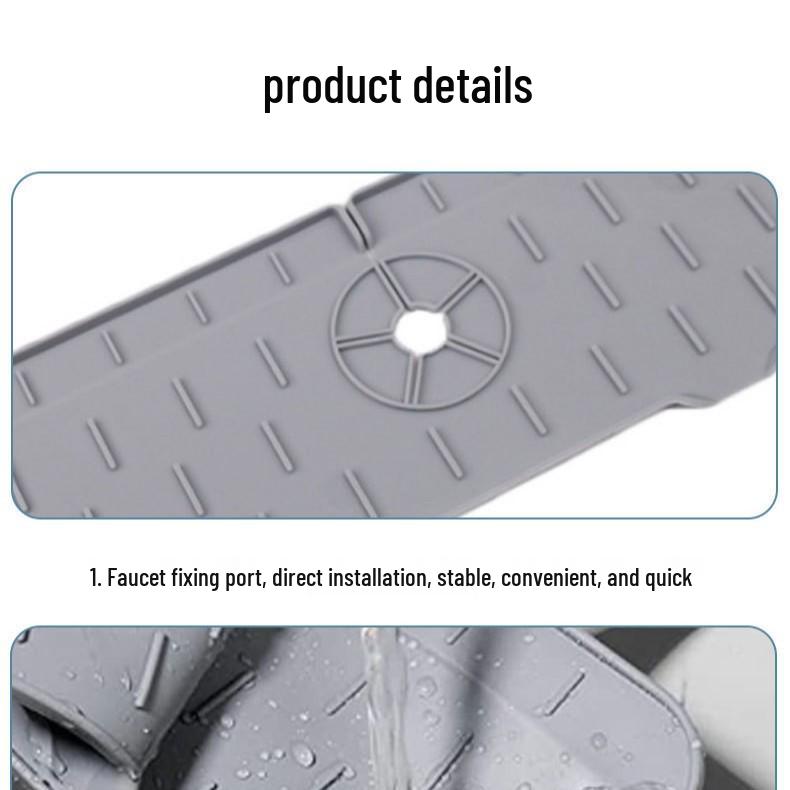 Силиконовый брызговик для смесителя: Нескользящий, Водоотталкивающий Коврик для Хранения и Сушки Туалетных Принадлежностей для Кухни и Ванной.