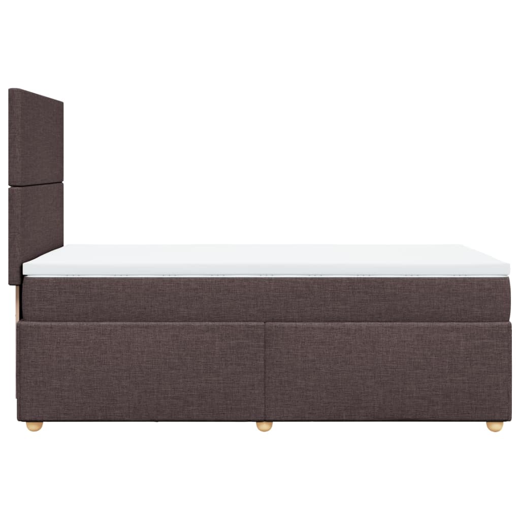 Box Spring Bed with Mattress Dark Brown 90 x 200 cm Fabric