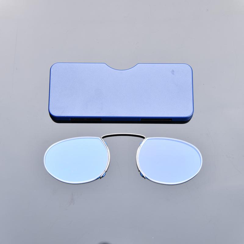 Clip On Nose Reading Glasses Anti Blue Light Presbyopic Glasses Men Portable Eyewear With Legless Case