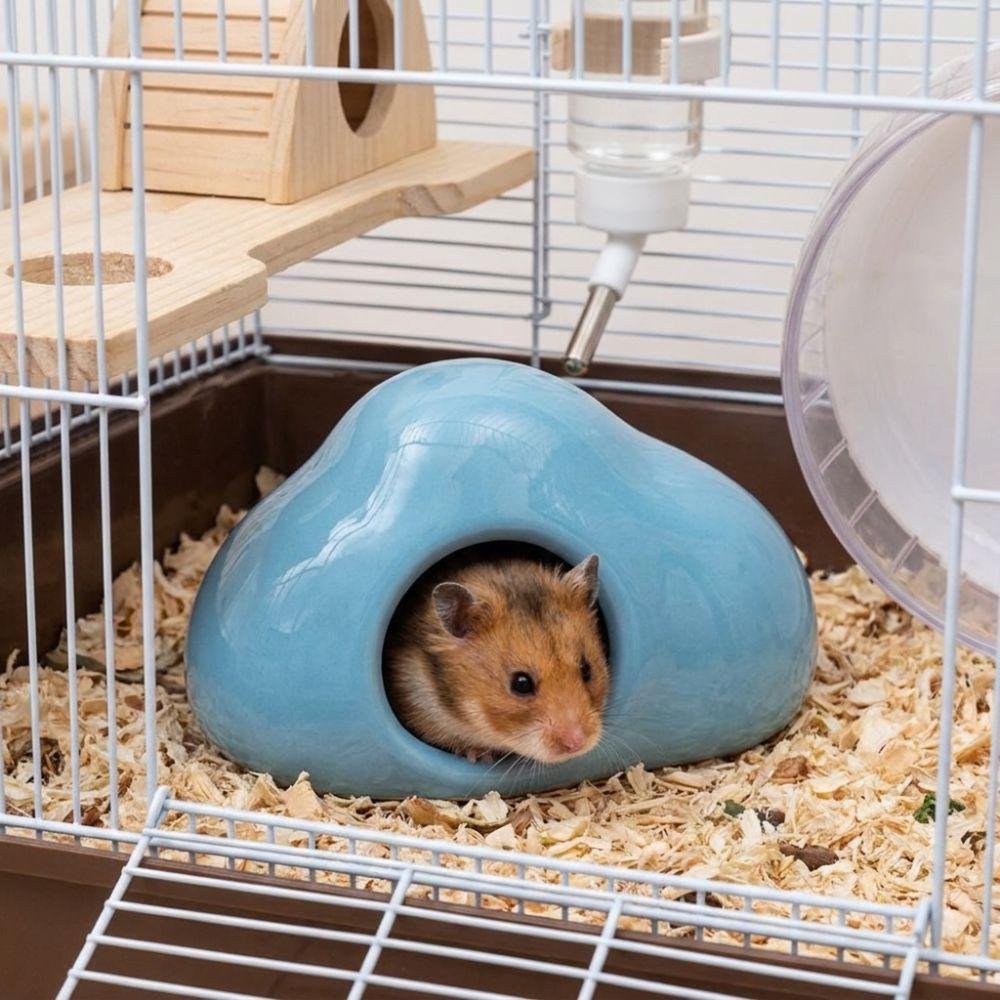 Non-Slip Ceramic Hamster Nest Smooth Surface Hamster Cooling House Summer Cooling