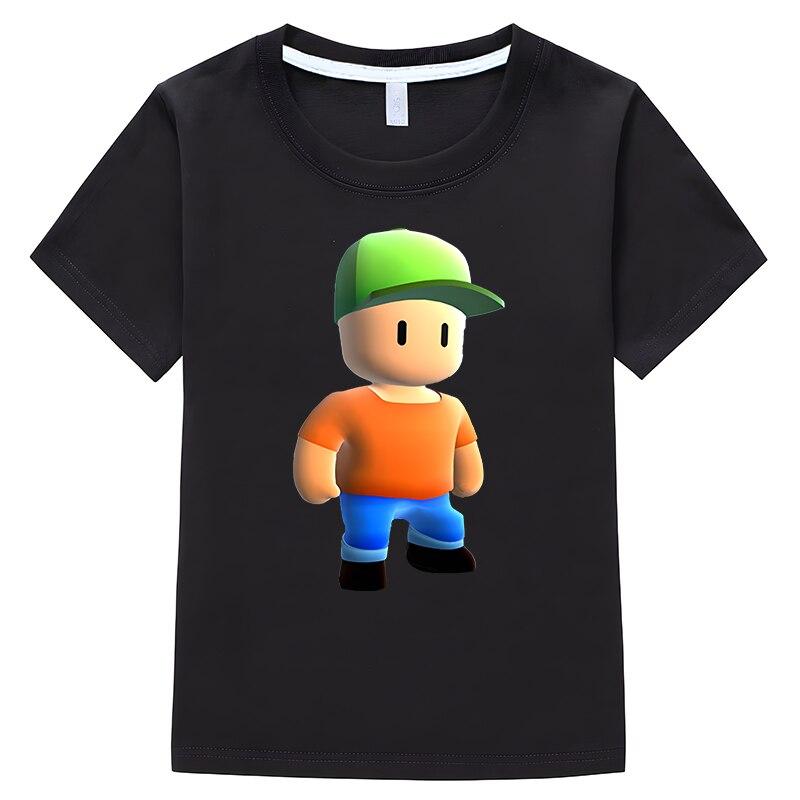 Детская летняя футболка Stumble Guys, топы с короткими рукавами из 100% хлопка, цельная футболка для детей, мальчиков, 10 лет, одежда для мальчиков и девочек, детская одежда