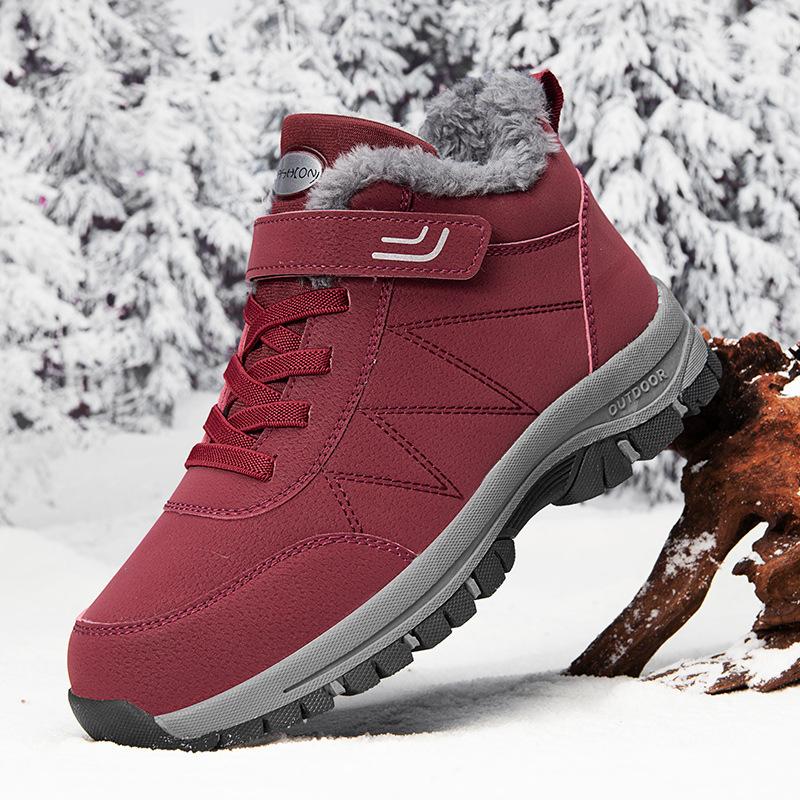 Зимняя взрывоопасная водонепроницаемая обувь для мам среднего и пожилого возраста, хлопковая обувь, зимняя теплая бархатная обувь для пожилых людей, мужская и женская обувь для ходьбы, зимние сапоги