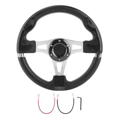 320мм12,5дюймовый Спортивный Руль для Автомобиля с Кнопкой Сигнала Универсальные Авто Модифицированные ДеталиЧерный