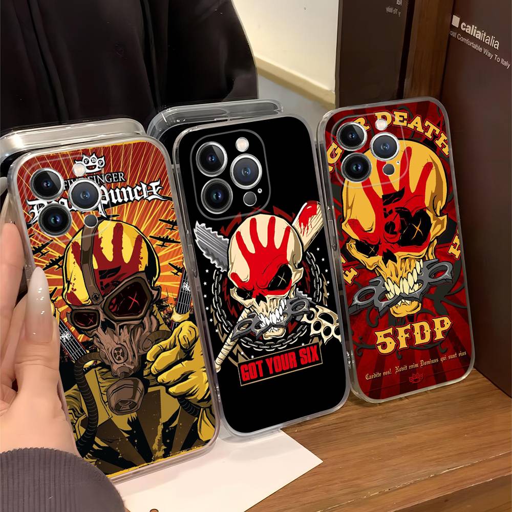 Popular Band F-Five Finger Death Punch Transparent Phone Case For IPhone 17 Air 16 Pro Max 15 14 13 12 11Plus Shockproof Cover