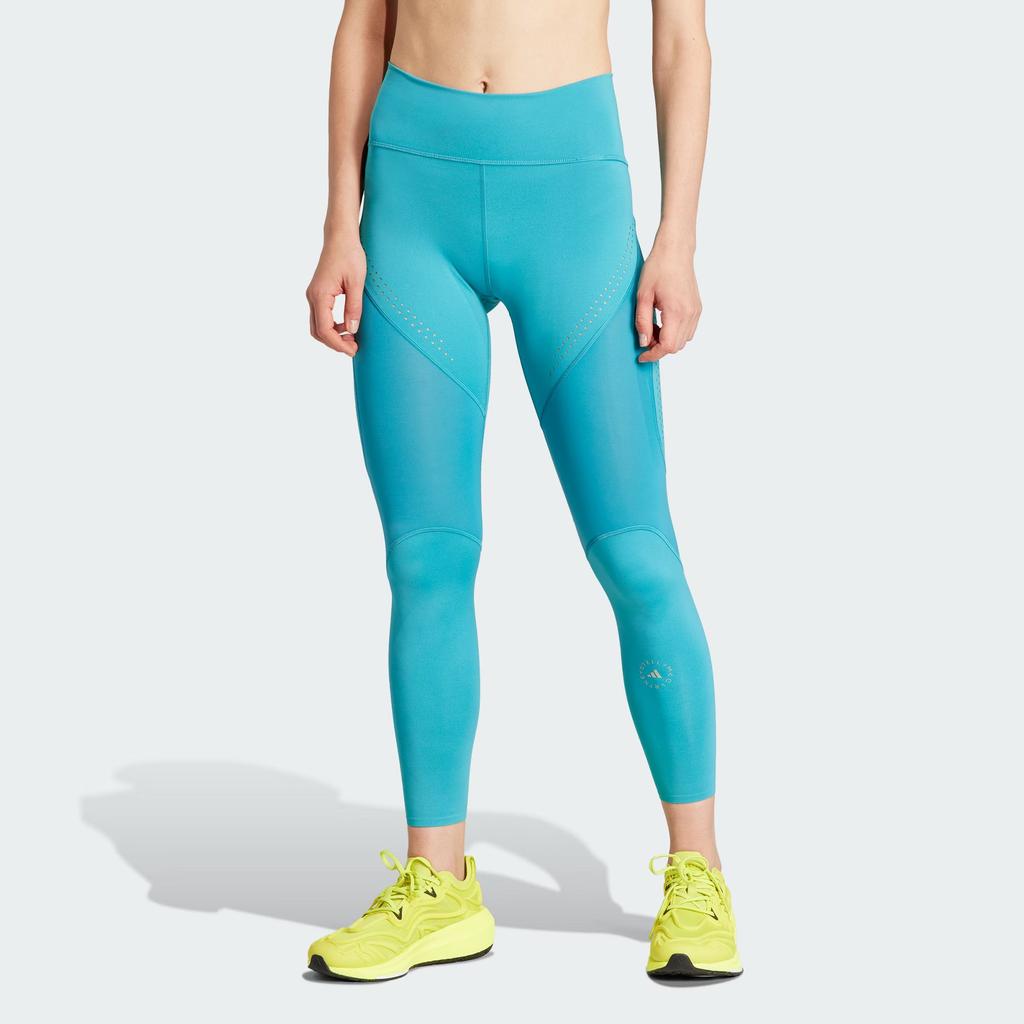 Adidas X Stella McCartney Collaboration Letter Logo Print Tight Fitness Leggings Women Leggings Gulf-Blue IA1510