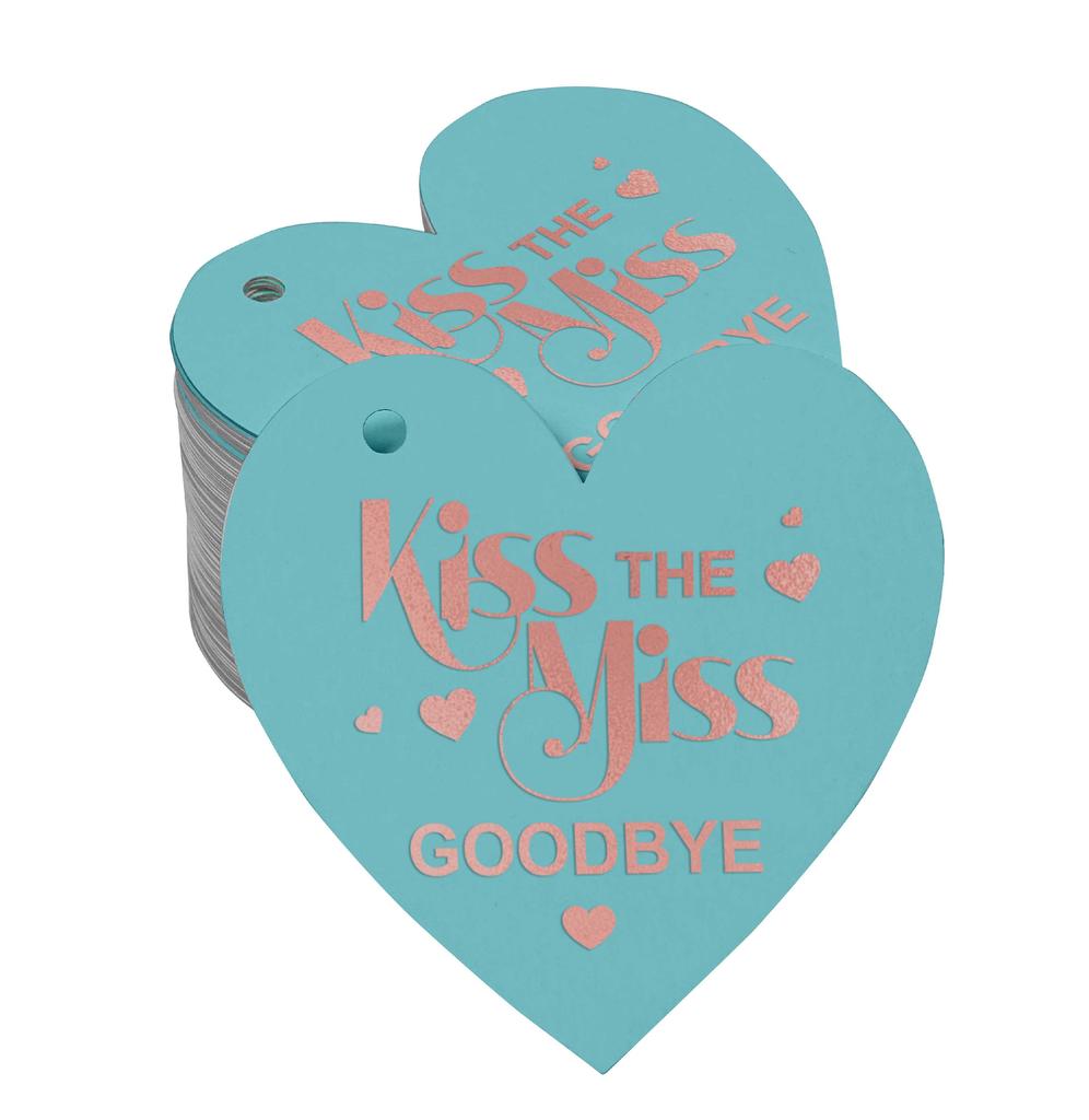 Inkdotpot 100 шт. в упаковке. Бирка из настоящей серебряной фольги с поцелуем «Мисс на прощание» на девичник.