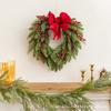 Artificial Red Berry Wreath With Fabric Bow Home Indoor Outdoor Door Decor Handmade Vine