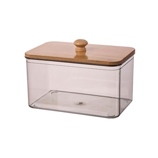 Контейнер для хранения шариков для стирки с бамбуковой крышкой, широкое отверстие, акриловый контейнер, органайзер для шариков стирального порошка, влагозащитный