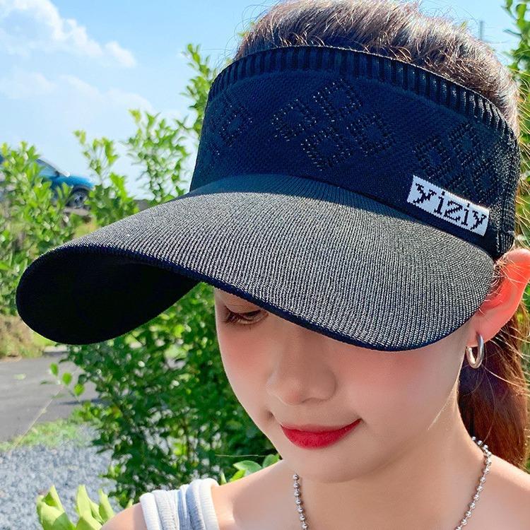 Повседневная женская летняя широкополая шляпа с козырьком от солнца, регулируемая защита от ультрафиолета, складная спортивная кепка с пустым верхом, пляжная кепка, солнцезащитная шляпа