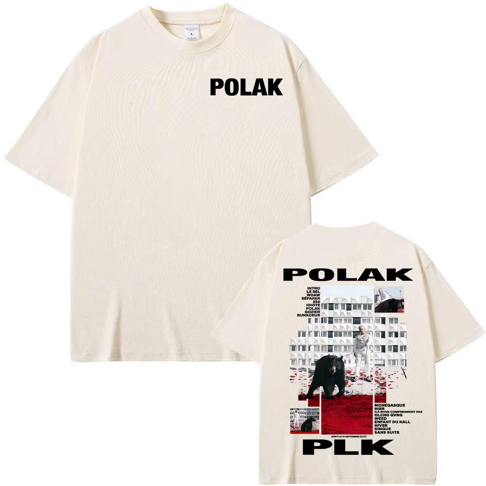 Rapper Plk Polak Album Series 2025 Cover Tshirts for Unisex Vintage 90s Hip Hop Street T Shirt Unisex Casual 100 Cotton Tshirt Tops