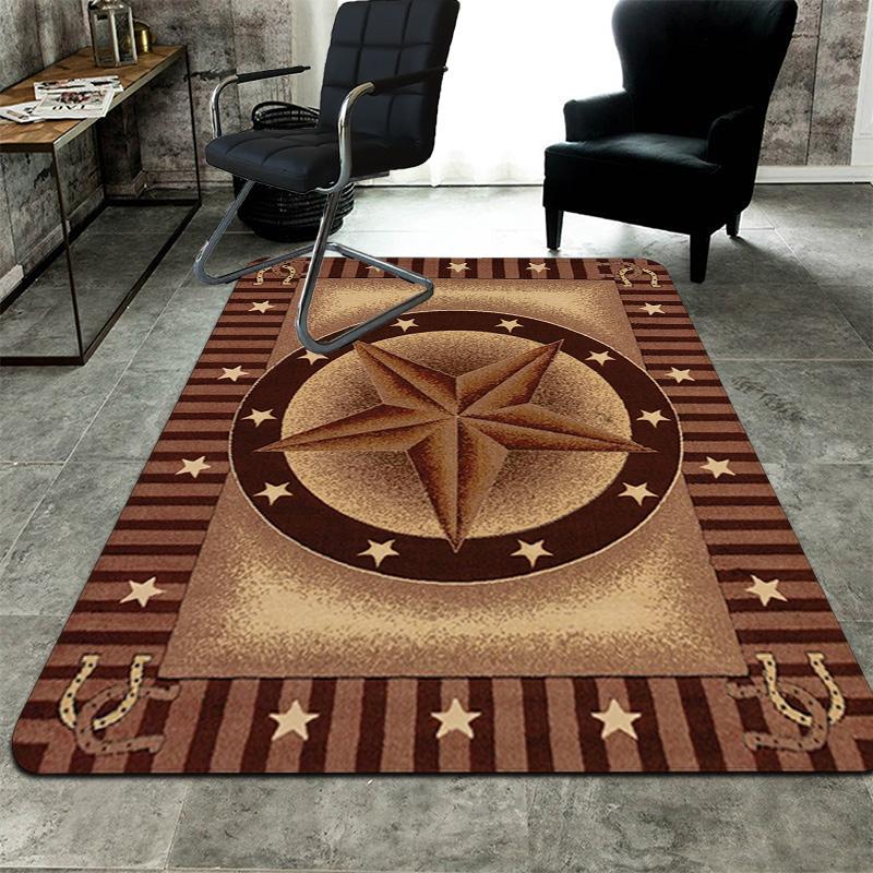 Brown five-pointed star Rug Floor Mat for Living Room or Bedroom Soft and Comfortable Carpet a Gift for Birthday and Holiday.MFF0918636