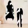 Women Plus Size Black White Printed Hooded Long Sleeve High Low Top Fitted Pants Two Piece Set