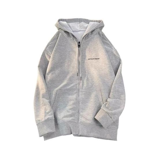 Мужская толстовка с капюшоном на молнии с завязками на осень и зиму, свободная верхняя одежда с