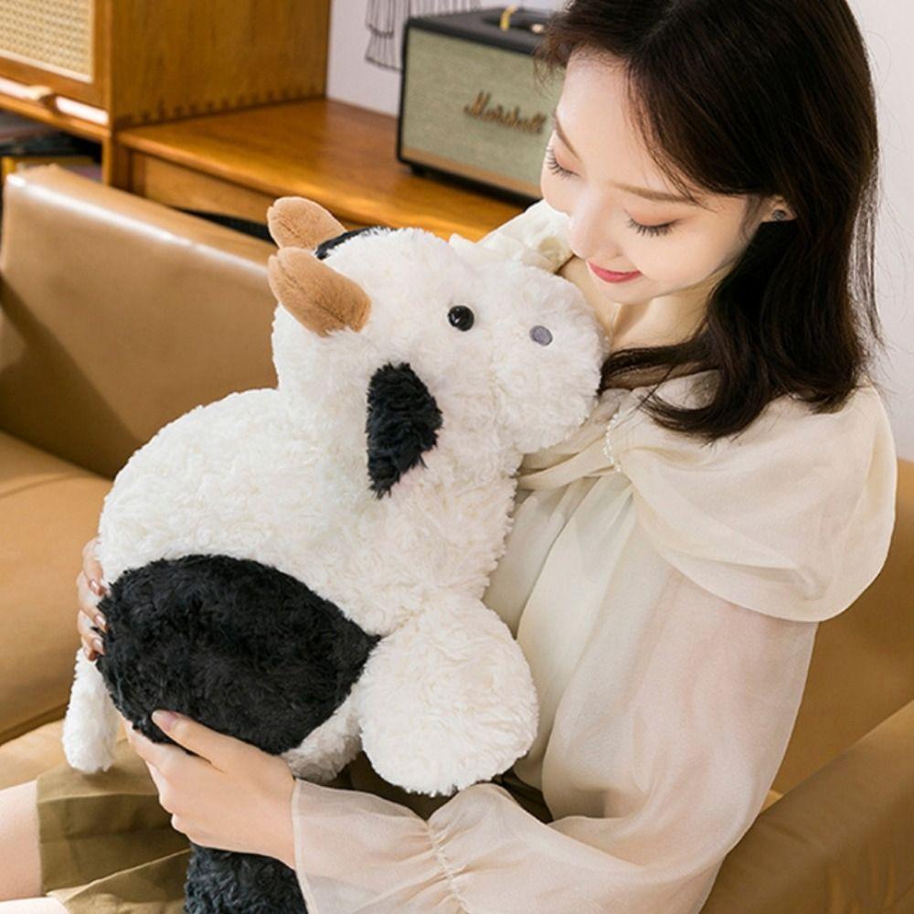 Lying Baby Goat&Cow Plush Doll 23/38cm Big Horns Goat Toys Cute Animal Plush Toys  Kids Gift