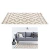 [R2501] - 'Boho' Beige Gray Cotton Rug - 170x120 Cm