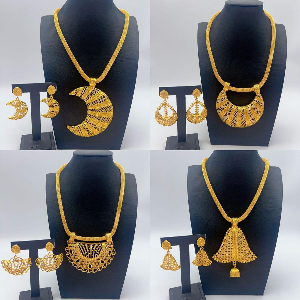 2026 Women's Jewelry Set Necklace Earrings Two-piece Set Africa Dubai Fashion Jewelry Set