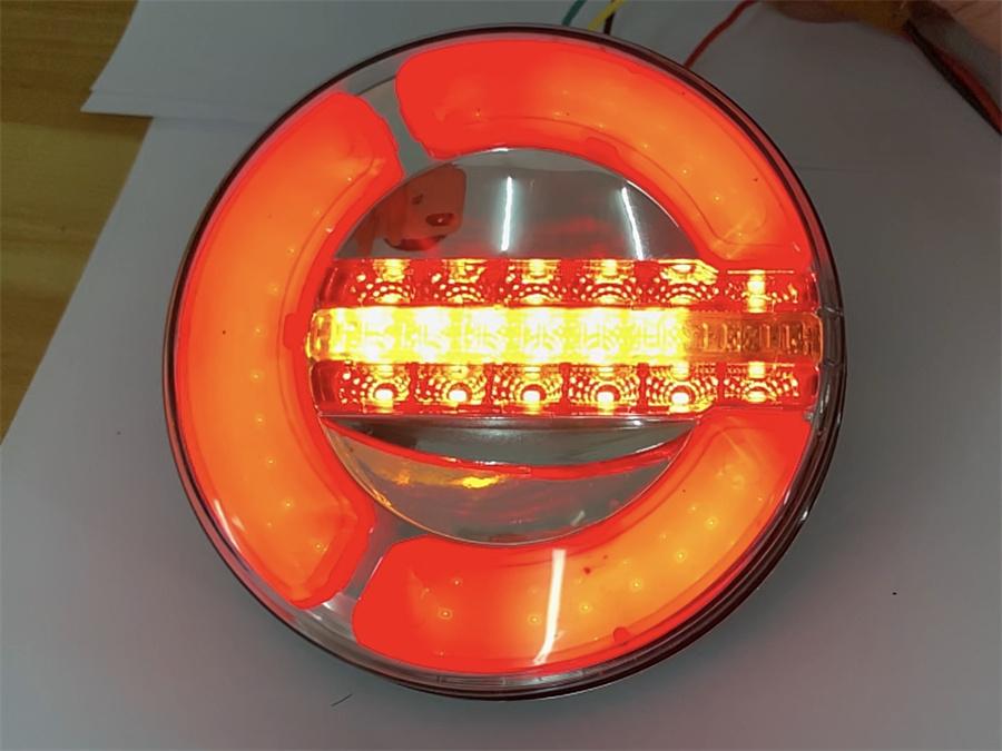 Новый круглый задний красный стоп-сигнал и желтый динамический бегущий указатель поворота светодиодный фонарь 12-24 В водонепроницаемый