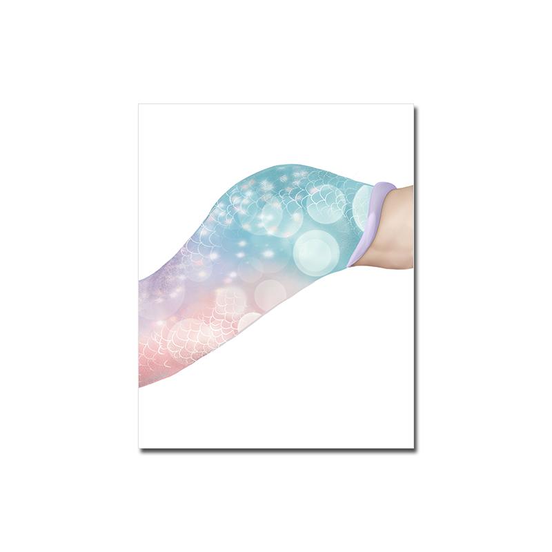 Детская Настенная Живопись Плакат с Хвостом Русалки Мультфильм Океан Животные Картина На Холсте Синее Море Печать Скандинавская Картина Девушка Спальня Домашний Декор