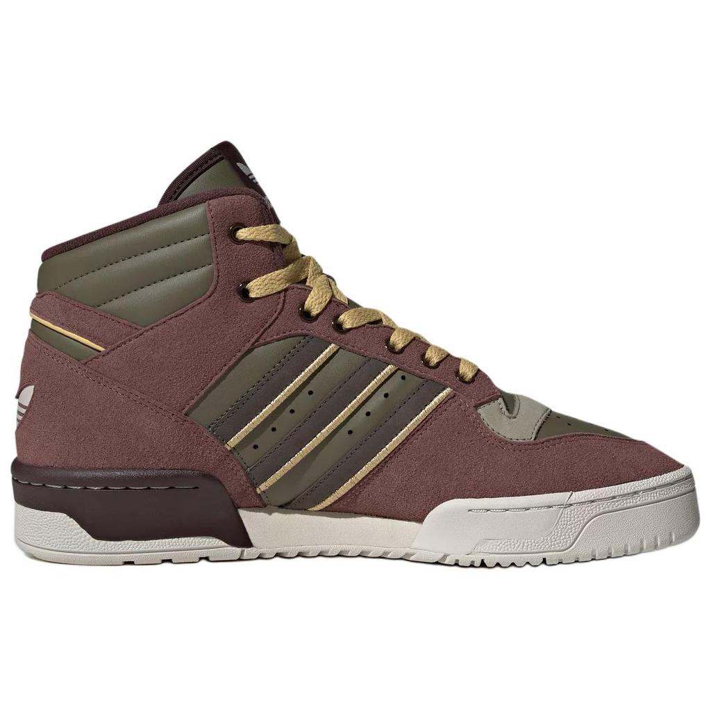 adidas Оригинальные кроссовки Rivalry Mid Удобные Нескользящие Прочные Высокие кроссовки Обувь унисекс Коричневый Зеленый JH9603