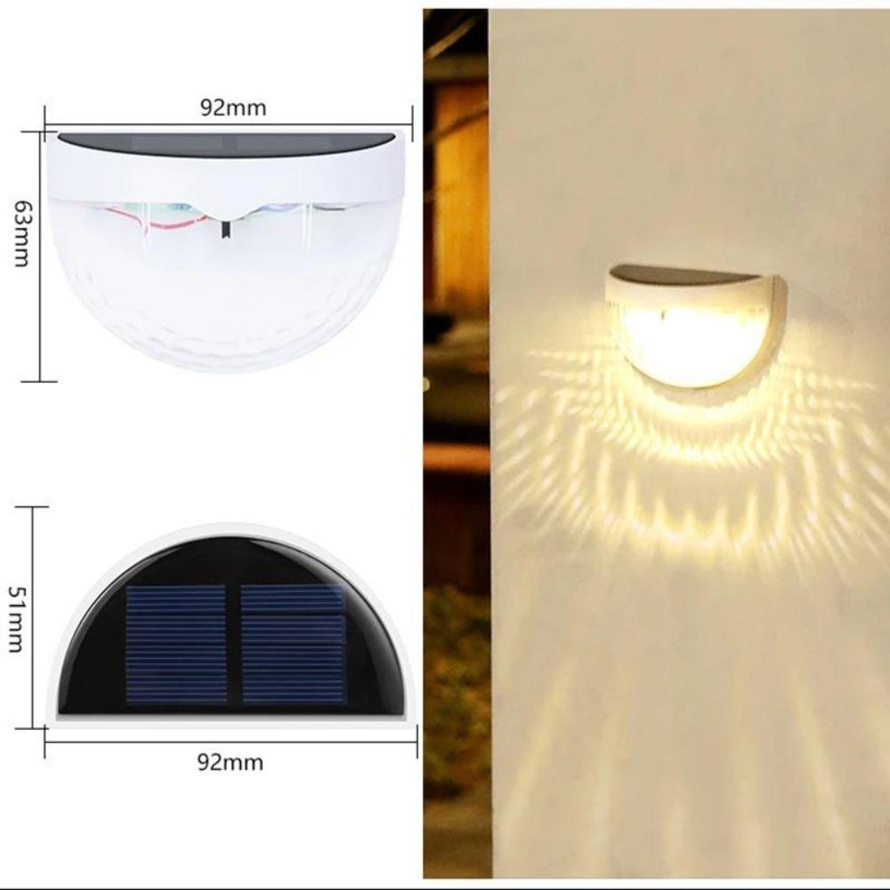 LED Solar Power Light Energy Wall Lamps Waterproof Stair Fence Lamp Semi-circular Lights Outdoor Home Garden Decoration Lighting