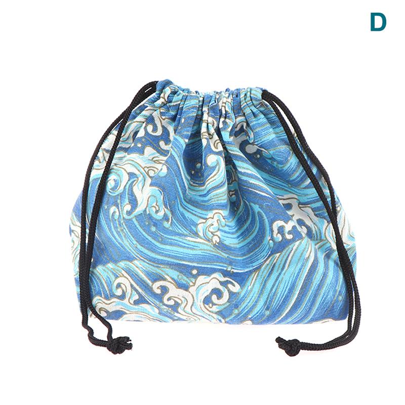 1 шт. в японском стиле, сумка для хранения ланч-бокса на шнурке для путешествий, пикника, портативная, легко моющаяся, бенто, ланч-бокс, сумка-тоут