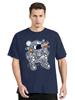 Astronaut Space Ice Cream Print Tshirt Summer Cotton Vintage Clothes Unisex Oversized Hip Hop Loose O Neck Streetwear Tops Tees