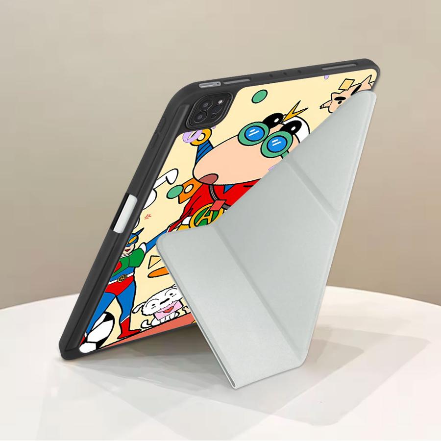 Cute Cra-yons Shin-chans Anime Holder Cover Tablet Case For iPad Pro 2025 Pro 11th 10th 9th 8th 7th 12.9inch Air 4 5 M3 M2 1 2
