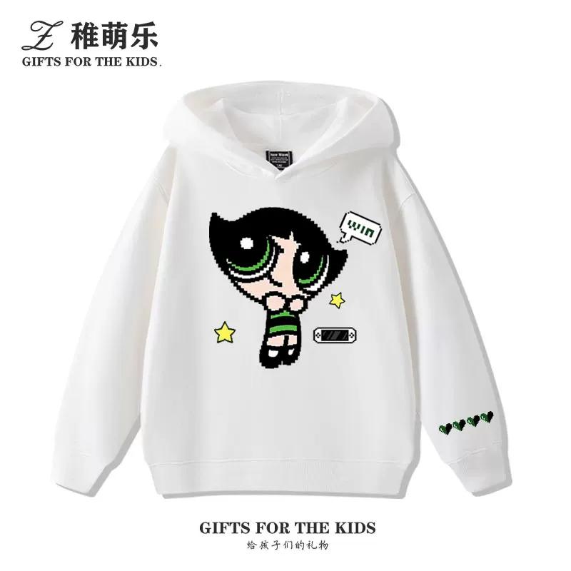 Cute Cartoon Girl Print Kids' Hooded Sweatshirt – Soft, Loose-Fit Pullover for Autumn & Winter – Warm, Casual Top for Boys and Girls