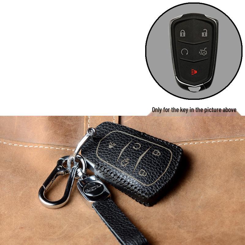 Кожаный чехол для ключей Cadillac CT4/CT5/CT6/XTS/XT4/XT5/XT6 с пряжкой