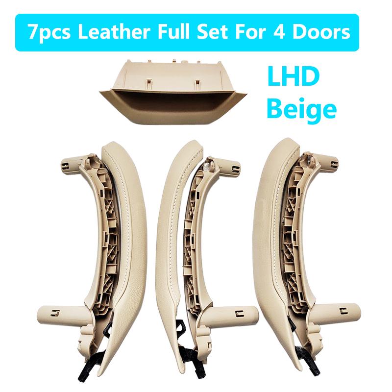 Подлокотник для внутренней двери с левым рулем и правым рулем, внутренняя ручка с кожаным чехлом, полный комплект в сборе для BMW X3 X4 F25 F26