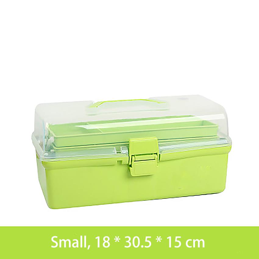 Трехслойный ящик для хранения лекарств, аптечка, пластиковый складной медицинский сундук-органайзер для макияжа, коробки для хранения канцелярских принадлежностей