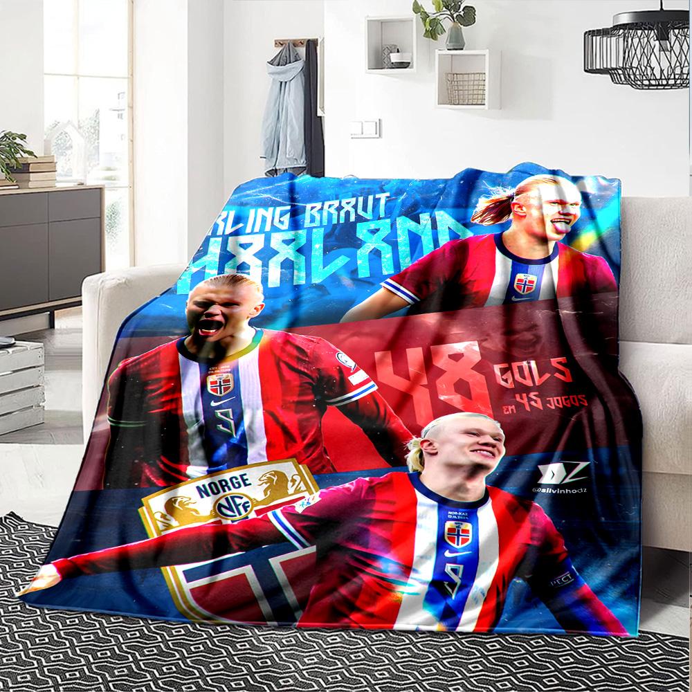 1pc Haaland10 Blanket, Gift, for Men and Women, Soft Blanket, Good for Sofa Bed Couch Travel, Lightweight Flannel Blanket