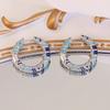 Xiaomi Huitan Elegant Design Women Hoop Earrings Inlaid Sparkling Blue CZ Trendy Party Daily Versatile Personality Accessories Jewelry