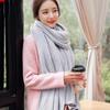Solid Color Thickened Male Female Women Winter Scarves Korean Long Shawls Knitted Shawls Wraps