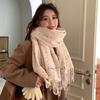 Windproof Winter Cashmere Scarf Korean Style Women Plaid Shawl Fashion Wool Tassel Scarf  Female