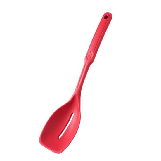 Большая силиконовая кухонная ложка, набор шпателей с антипригарным покрытием, набор твердых ложек с прорезями, конструкция с подвесным отверстием